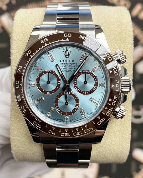 Rolex Cosmograph Daytona "Platona" 40MM Ice Blue Dial Platinum Oyster Bracelet (126506)
