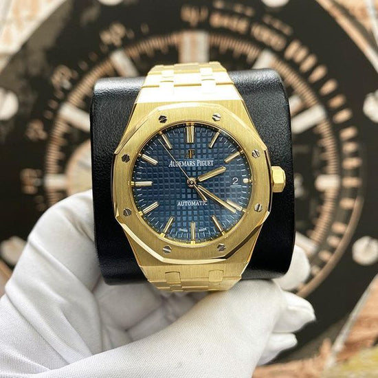 Audemars Piguet Royal Oak 37MM Blue Dial Yellow Gold Bracelet (15450BA.OO.1256BA.02)