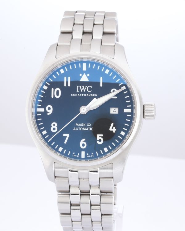 No Reserve - 2024 IWC Schaffhausen Pilot Mark XX 40MM Black Dial Steel Bracelet (IW328202)