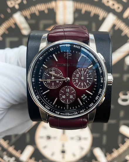 Audemars Piguet Code 11.59 Chronograph 41MM Burgundy Dial Leather Strap (26393BC.OO.A068CR.01)