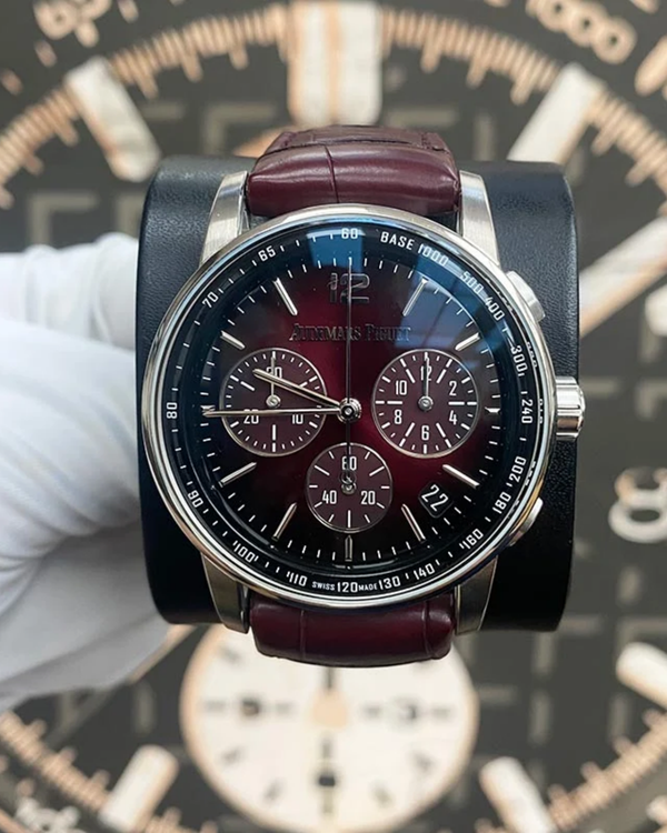 Audemars Piguet Code 11.59 Chronograph 41MM Burgundy Dial Leather Strap (26393BC.OO.A068CR.01)