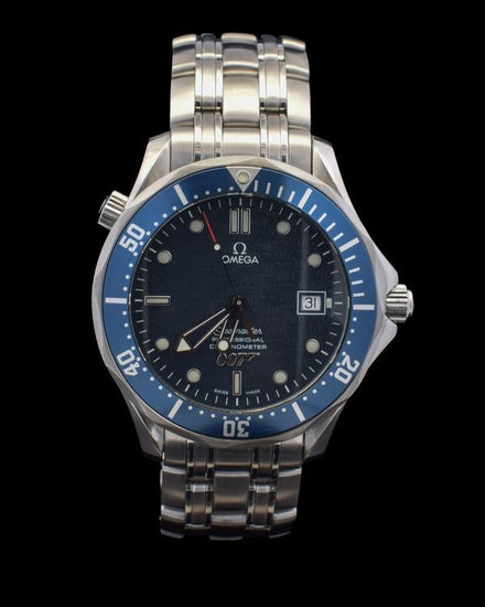 2002 Omega Seamaster Diver 300M "40 Years of James Bond" L.E. 41.5MM Blue Dial Steel Bracelet (2537.80.00)
