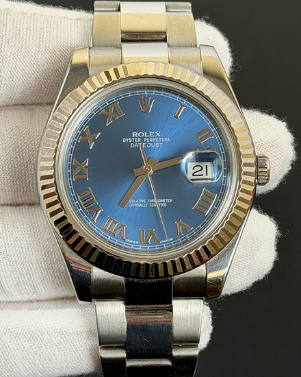 Rolex Datejust II 41MM Blue "Azzurro" Dial Oyster Bracelet (116334)