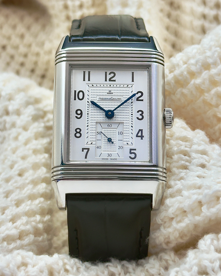 2012 Jaeger-LeCoultre Reverso Duoface 32MM Silver Dial Leather Strap (Q3738420)