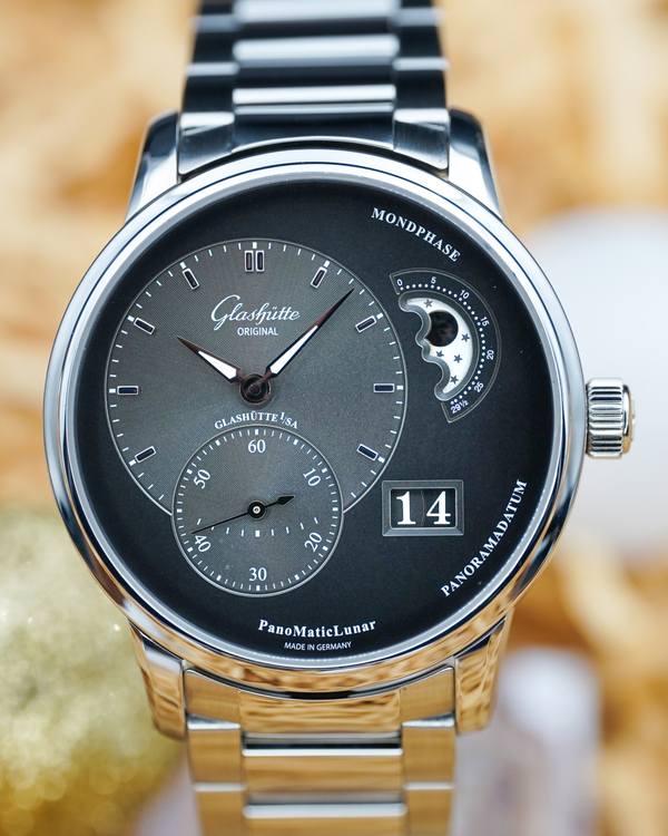 No Reserve - 2023 Glashütte Original PanoMaticLunar 40MM Grey Dial Steel Bracelet (1-90-02-43-32-71)