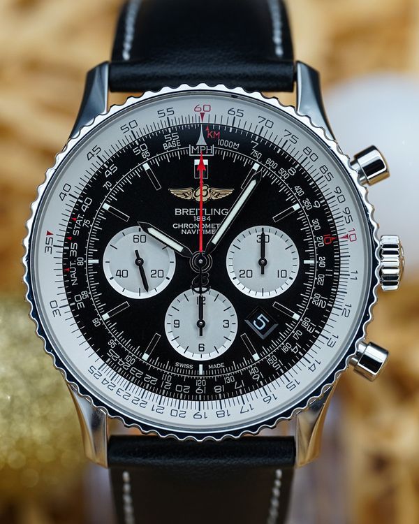 No Reserve - 2017 Breitling Navitimer 01 46MM Black Dial Leather Strap (AB012721/BD09)