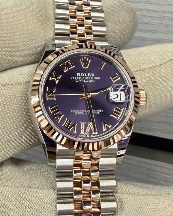 2026 Rolex Datejust 31MM Aubergine Dial Two-Tone Jubilee Bracelet (278271)