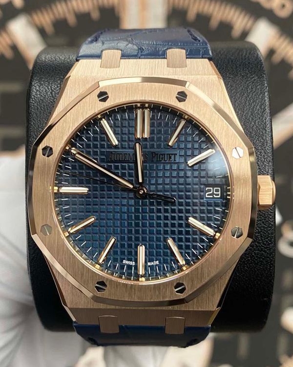 Audemars Piguet Royal Oak "50th Anniversary" 41MM Blue Dial Leather Strap (15510OR.OO.D315CR.01)