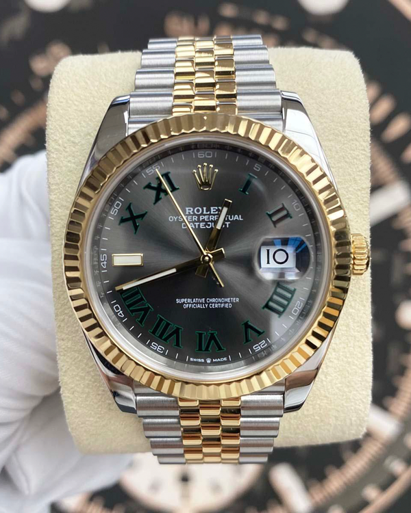 Rolex Datejust "Wimbledon" 41MM Slate Dial Two-Tone Jubilee Bracelet (126333)