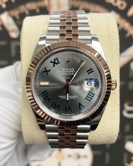 Rolex Datejust "Wimbledon" 41MM Slate Dial Two-Tone Jubilee Bracelet (126331)