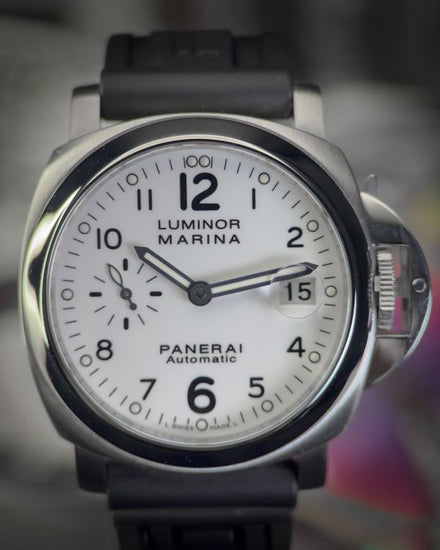 Panerai Luminor Marina 40MM White Dial Rubber Strap (PAM00049)
