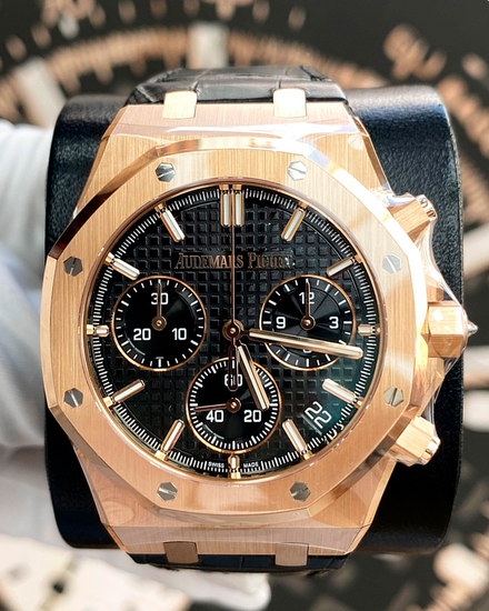 Audemars Piguet Royal Oak "50th Anniversary" 41MM Black Dial Leather Strap (26240OR.OO.D002CR.01)