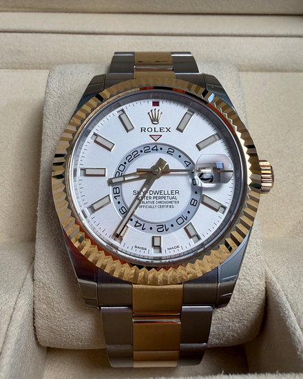 2018 Rolex Sky-Dweller 42MM White Dial Two-Tone Oyster Bracelet (326933)