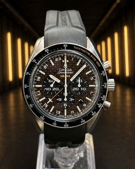 No Reserve - 2017 Omega Speedmaster Anniversary Series "HB-SIA" 44.25MM Black Dial Rubber Strap (321.92.44.52.01.001)