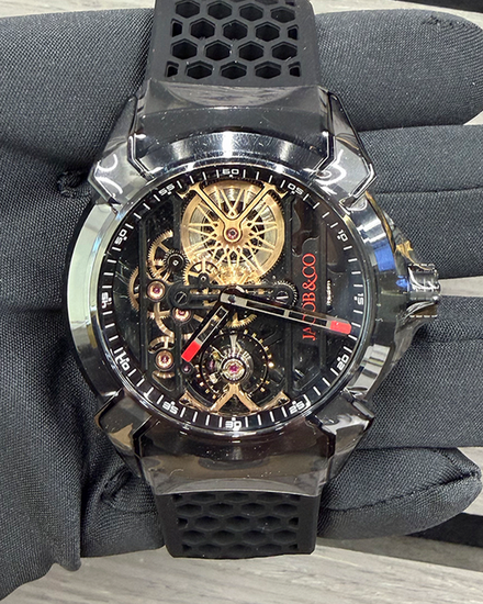 Jacob & Co. Epic X "Skeleton Black Titanium" 44MM Skeleton Dial Rubber Strap (EX113.21.AA.AA)