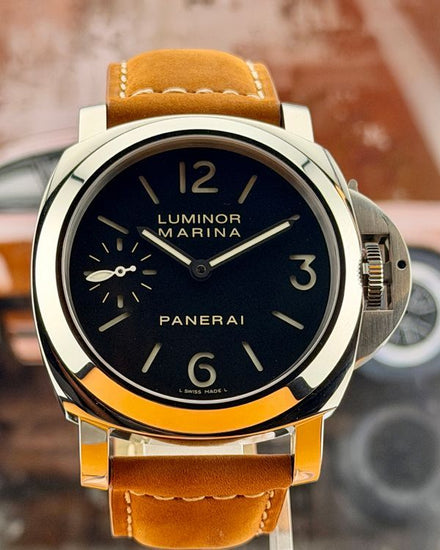 2017 Panerai Luminor Marina 44MM Black Dial Leather Strap (PAM00111)