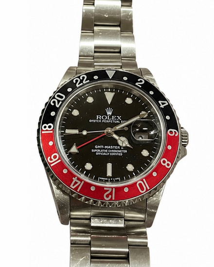 No Reserve - 1996 Rolex GMT-Master II "Coke" 40MM Black Dial Oyster Bracelet (16710)