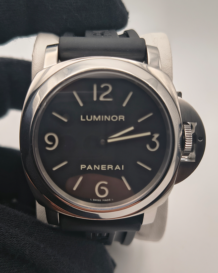 Panerai Luminor Base 44MM Black Dial Rubber Strap (PAM00112)