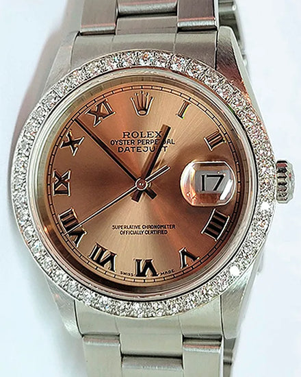 Rolex Datejust 36MM Salmon Dial Oyster Bracelet (16200)