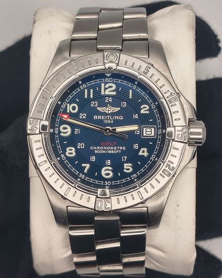 Breitling Colt 41MM Quartz Blue Dial Steel Bracelet (A74380)