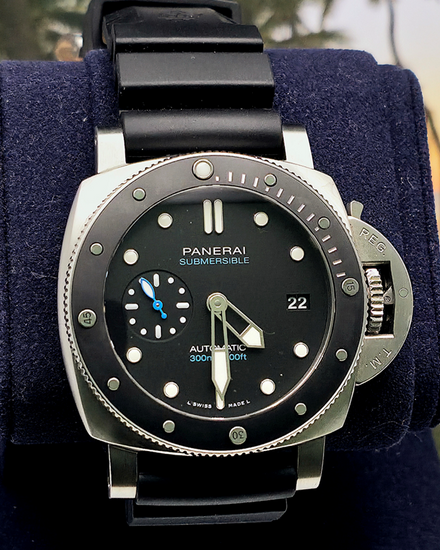 2025 Panerai Submersible 42MM Black Dial Rubber Strap (PAM02683)