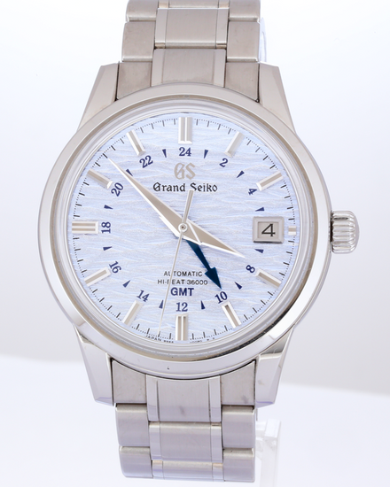 No Reserve - 2021 Grand Seiko Elegance GMT "Shõsho" 39.5MM Blue Dial Steel Bracelet (SBGJ249)