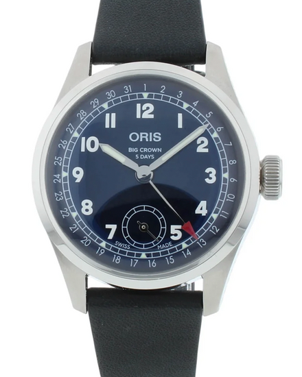 Oris Big Crown Pointer Date Calibre 403 38MM Black Dial Leather Strap (0140377764065-0751911)