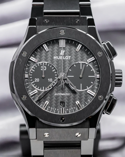 Hublot Classic Fusion 45MM Black Dial Ceramic Bracelet (521.CM.1770.CM)