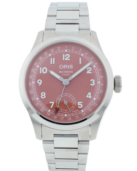 Oris Big Crown Pointer Date 40MM Red Dial Steel Bracelet (01 403 7799 4068)