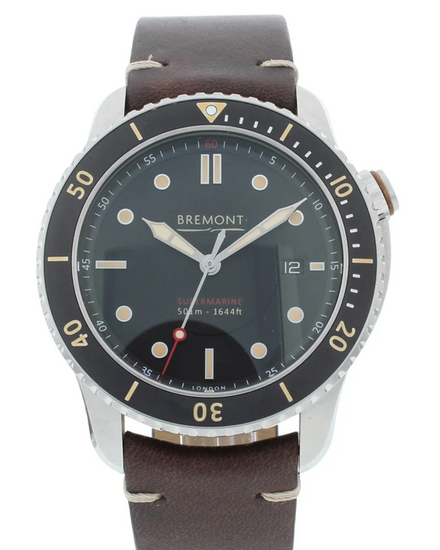 Bremont Supermarine 43MM Black Dial Leather Strap (S501-BK-R-S)