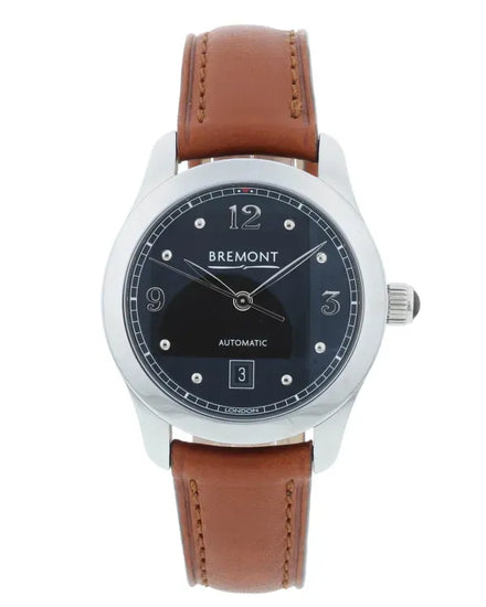 Bremont Solo 34MM Black Dial Leather Strap (SOLO34-AJ-BK-R-S)