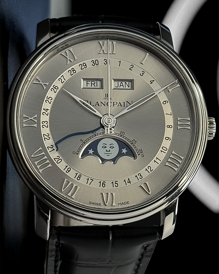 2022 Blancpain Villeret Quantième Complet 40MM Silver Dial Leather Strap (6654-1113-55B)