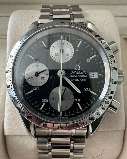 No Reserve - 1990 Omega Speedmaster “Reverse Panda” 39MM Black Dial Steel Bracelet (3511.50.00)