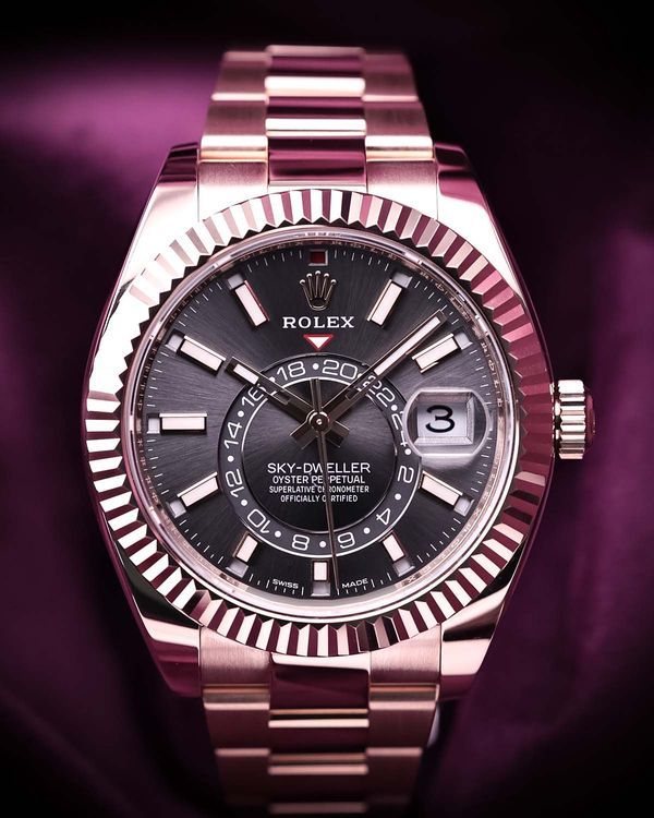 2023 Rolex Sky-Dweller 42MM Slate Dial Rose Gold Oyster Bracelet (326935)