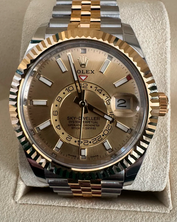 2022 Rolex Sky-Dweller 42MM Champagne Dial Two-Tone Jubilee Bracelet (326933)