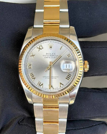 Rolex Datejust 36MM Silver Dial Two-Tone Oyster Bracelet (116233)