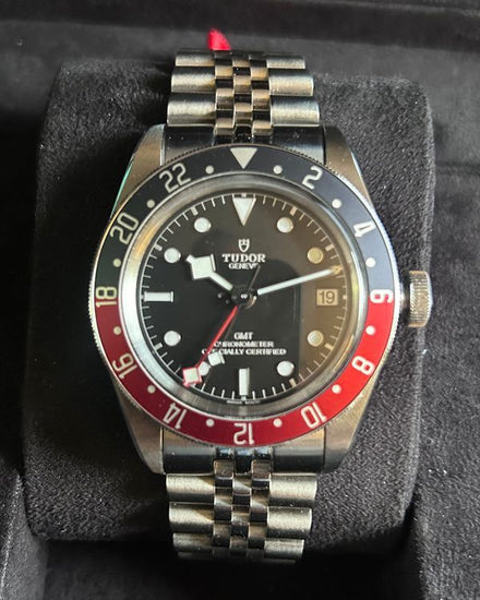 No Reserve - Tudor Black Bay GMT "Pepsi" 41MM Black Dial Aftermarket Steel Bracelet (79830RB)