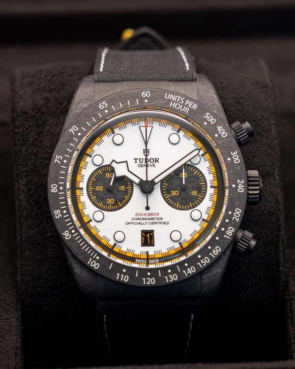 2026 Tudor Black Bay Chrono Carbon 26 "Racing Bulls" L.E. 42MM White Dial Leather Strap (79377KN)