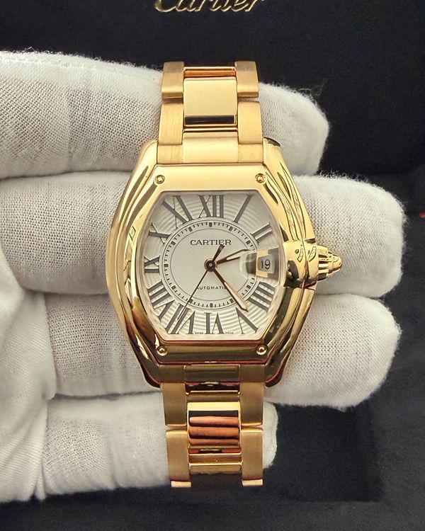2026 Cartier Roadster 47.2MM Silver Dial Yellow Gold Bracelet (WGRD0012)