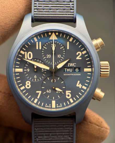 IWC Schaffhausen Pilot Chronograph Top Gun "Oceana" 41MM Blue Dial Rubber Strap (IW389404)