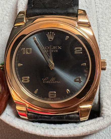 2001 Rolex Cellini 36MM Grey Dial Leather Strap (5330)