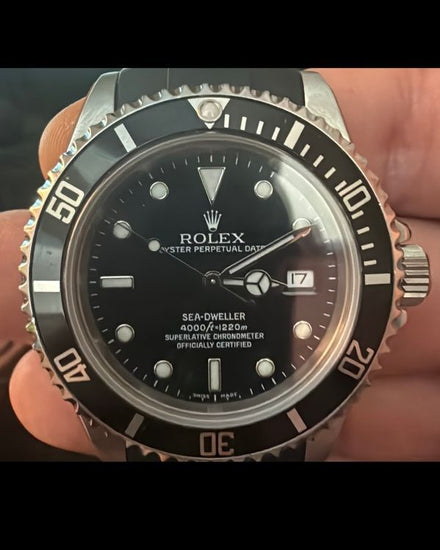 2005 Rolex Sea-Dweller 4000 40MM Black Dial Aftermarket Rubber Strap (16600)