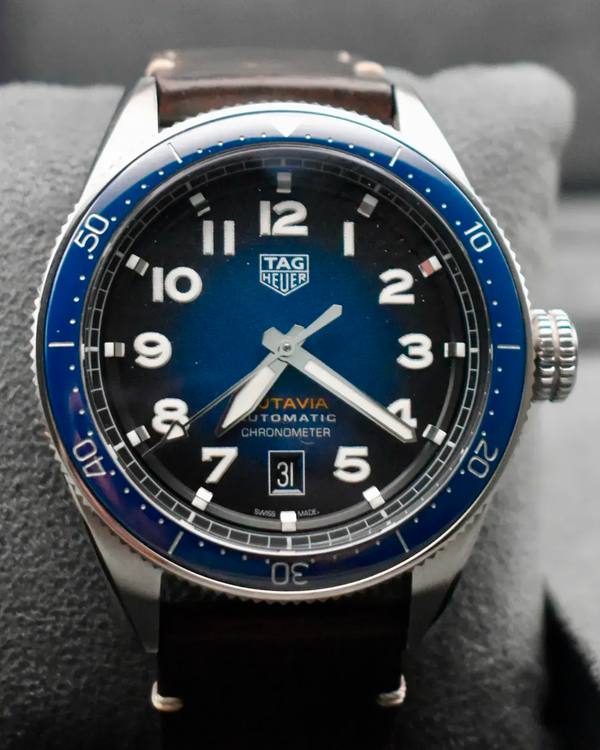 2024 Tag Heuer Autavia 42MM Blue Dial Leather Strap (WBE5116.FC8266)