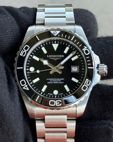 2026 Longines HydroConquest 42MM Black Dial Steel Bracelet (L3.788.4.56.6)