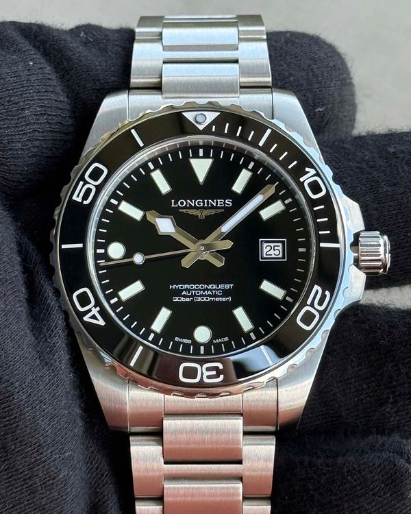 2026 Longines HydroConquest 42MM Black Dial Steel Bracelet (L3.788.4.56.6)