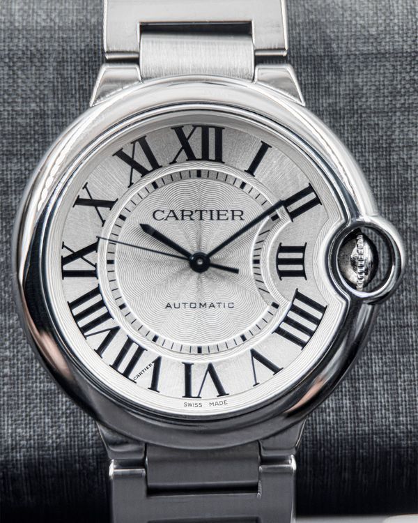 No Reserve - 2015 Cartier Ballon Bleu 36MM Silver Dial Steel Bracelet (W6920046)