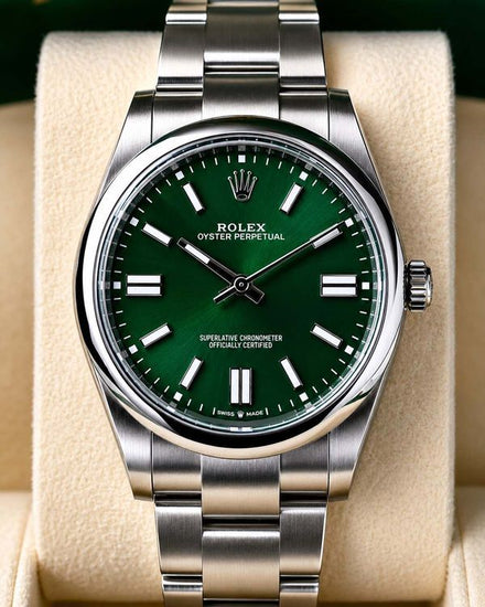 2022 Rolex Oyster Perpetual 41MM Green Dial Oyster Bracelet (124300)