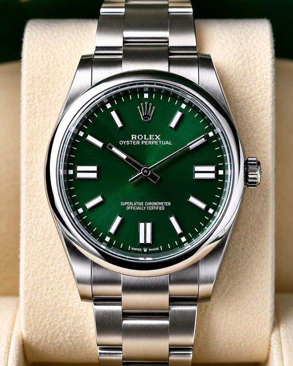 2022 Rolex Oyster Perpetual 41MM Green Dial Oyster Bracelet (124300)
