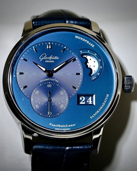 2020 Glashütte Original PanoMaticLunar 40MM Blue Dial Leather Strap (1-90-02-46-32-61)