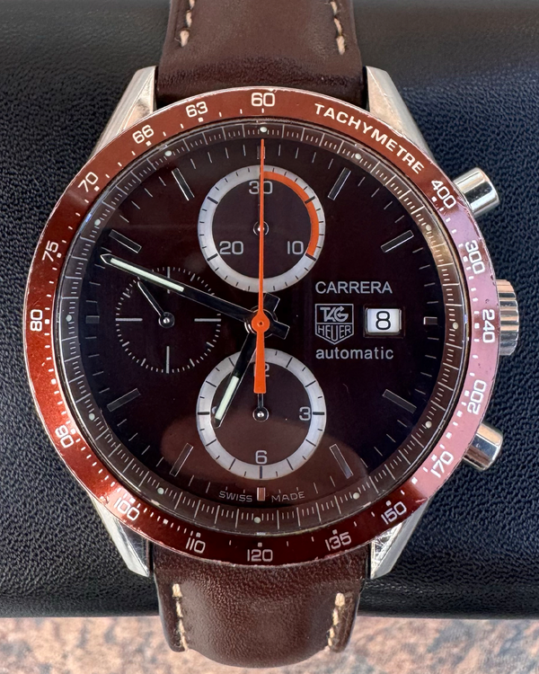 Tag Heuer Carrera 41MM Brown Dial Leather Strap (CV2013)